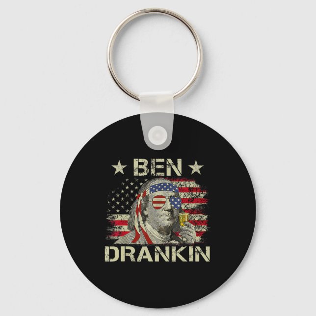 Chaveiro Ben Drankin Benjamin Franklin 4 De Julho Divertido (Frente)