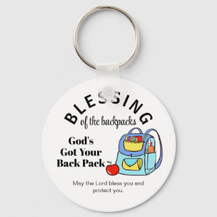 Chaveiro Bênção das mochilas Deus Tem as Suas Costas