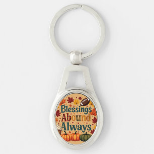 Chaveiro Bênçãos Abundam Sempre no Design de Outono