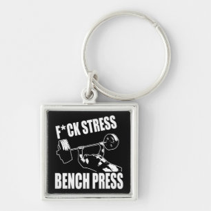 Chaveiro BENCH PRESS, F*CK STRESS - Motivação do Workout