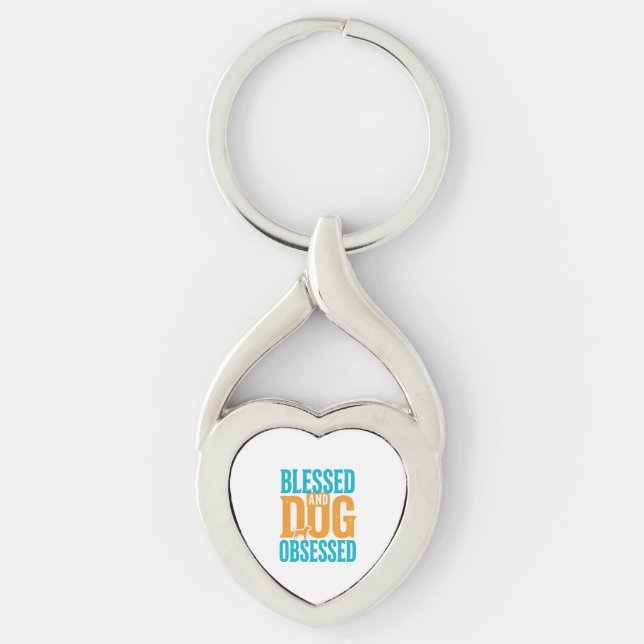 Chaveiro Bendito E Obsessivo Por Cães Design De Amante De C (Frente)