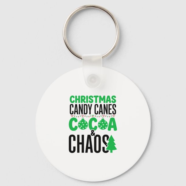 Chaveiro Bengalas de Natal Cacau Caos Design (Frente)