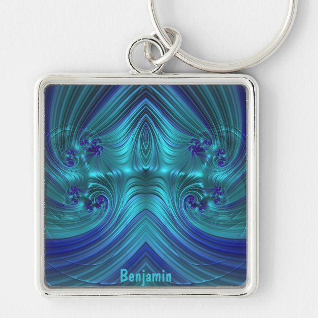 Chaveiro BENJAMIN ~ Azul Aqua GLOSSY ~ (Frente)