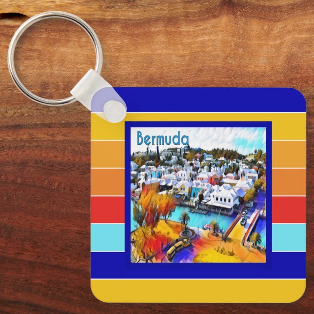 Chaveiro Bermuda Listras Pop Art  (Frente)