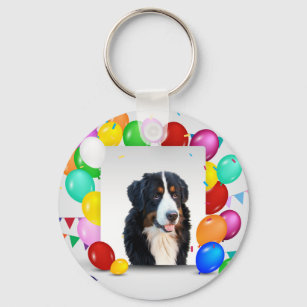 Chaveiro Bernarês Cachorro Colorido Balões Aniversário