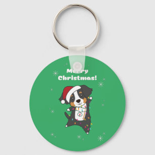 Chaveiro Bernese Feliz Natal Feliz Cachorros de Natal Keych