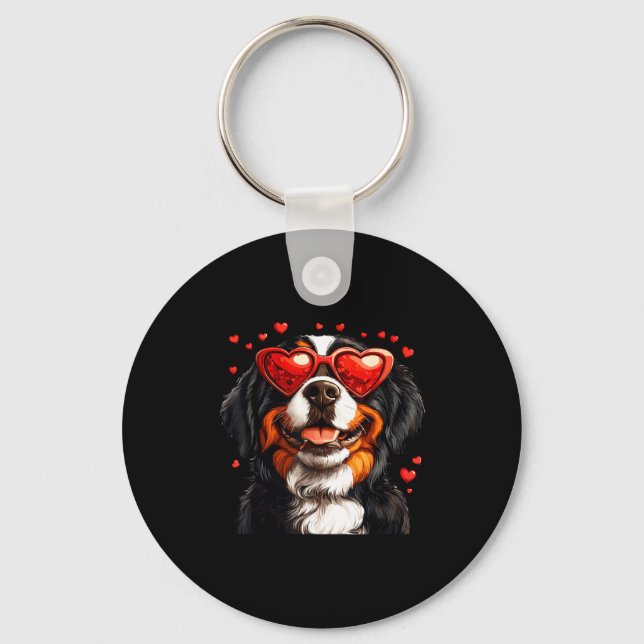 Chaveiro Bernese Mountain Cute Berner Dog Lover Valentines  (Frente)