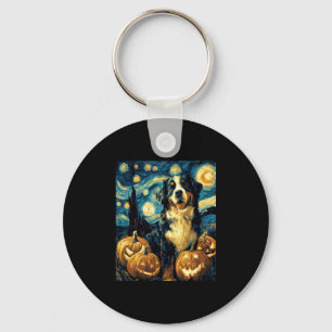 Chaveiro Bernese Mountain Cute Dog Halloween Jack O Lantern