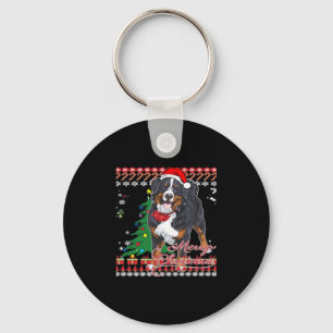 Chaveiro Bernese Mountain Dog Camisa de Natal Feia