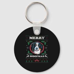 Chaveiro Bernese Mountain Dog Feliz Woofmas Cão de Natal G