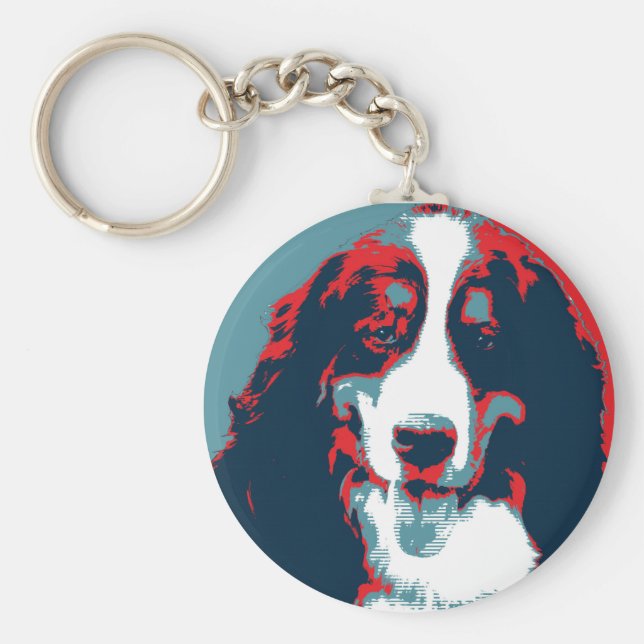 Chaveiro Bernese Mountain Dog Poster político (Frente)