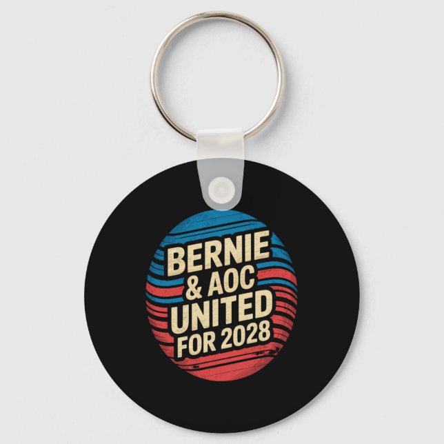 Chaveiro Bernie Sanders E Aoc 2028 Para A Campanha Presiden (Frente)