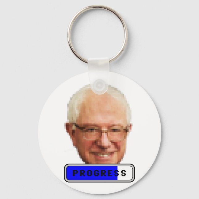 Chaveiro Bernie Sanders Pixelado - PROGRESS (Frente)