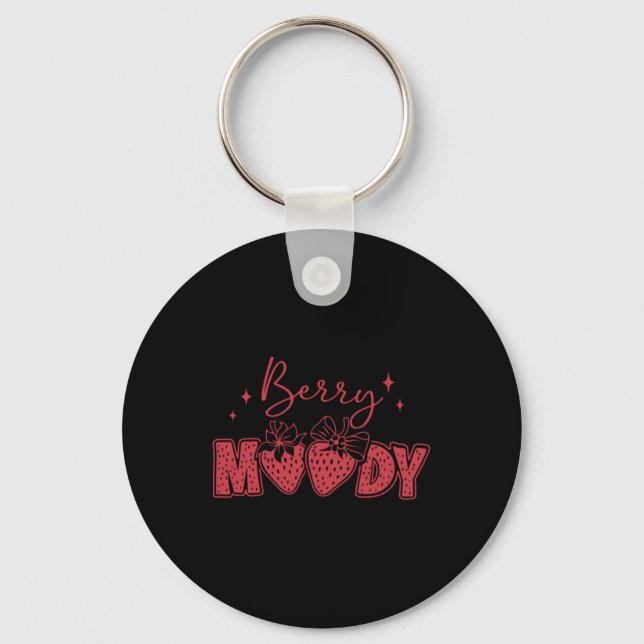 Chaveiro Berry Moody - Laço de Coquete Fofinho Morango (Frente)