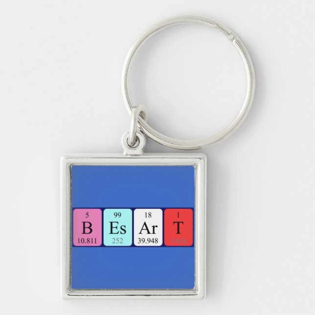 Chaveiro Besart periódico mesa name keyring (Frente)