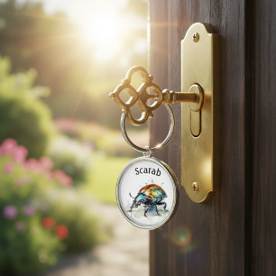 Chaveiro Besouro Iridescente em Aquarela, personalizado