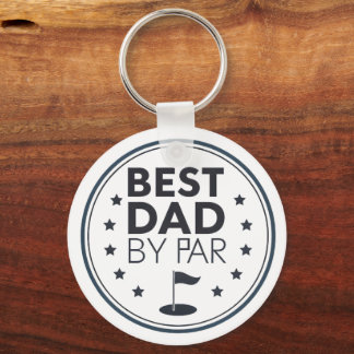Chaveiro Best Dad By Par Golf Badge Design