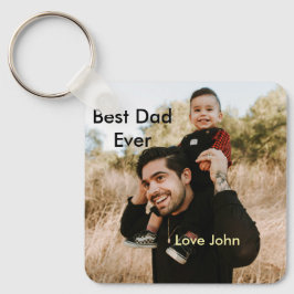Chaveiro Best dad ever father's dad gift photo name simple