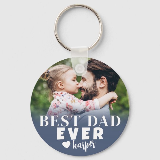 Chaveiro Best Dad Ever Personalized Photo (Frente)