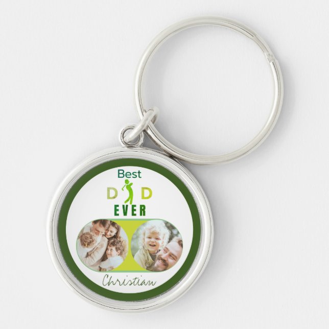 Chaveiro Best Dad Ever Photo Happy Father's Day Keychain (Frente)