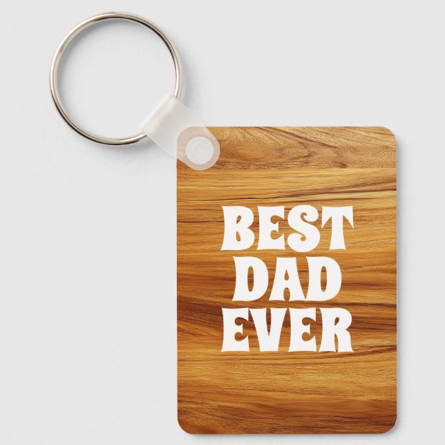 Chaveiro Best Dad Ever Teak Wood Photo (Frente)