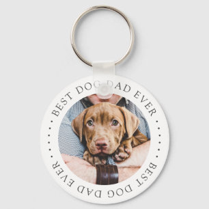 Chaveiro Best Dog Dad Ever Elegant Simple Custom Photo