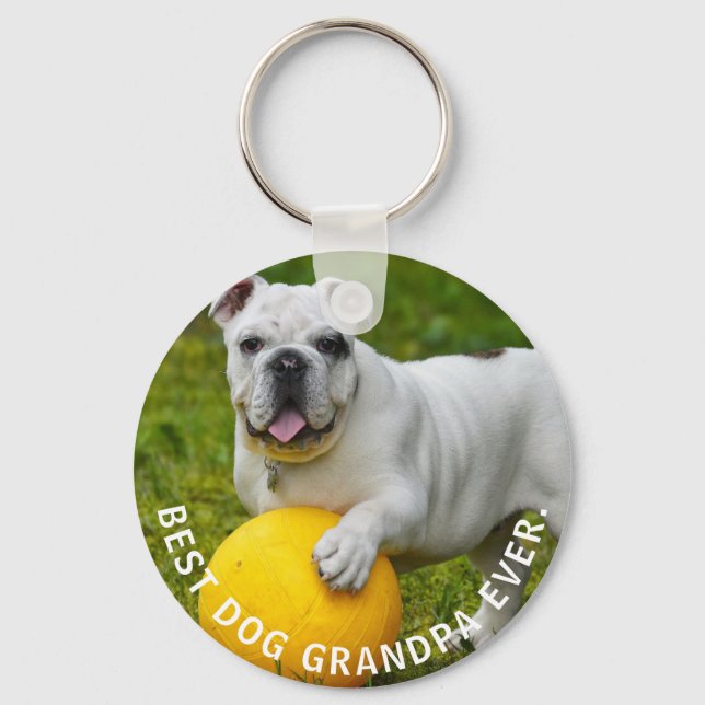 Chaveiro Best Dog Grandpa Ever Custom Photo (Frente)
