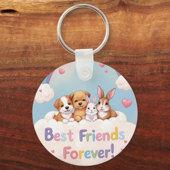Chaveiro Best Friends Forever with Cute Cats (Frente)