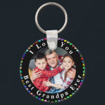 Chaveiro Best Grandpa Ever Photo Keychain<br><div class="desc">Looking for the perfect gift for Grandpa? Well, look no further. This customizable keychain design features your photos of you with your grandfather. "Best Grandpa Ever" is written below and i love u written upper to express your love for your Grandfather. Show love to your grandpa "grandfather" with this colorful...</div>
