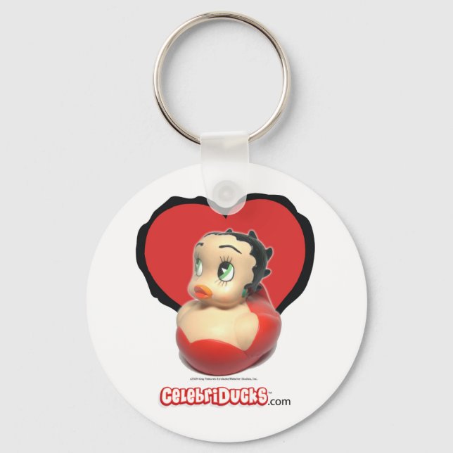 Chaveiro Betty Boop - Corrente-Chave de Pato de Borracha (Frente)