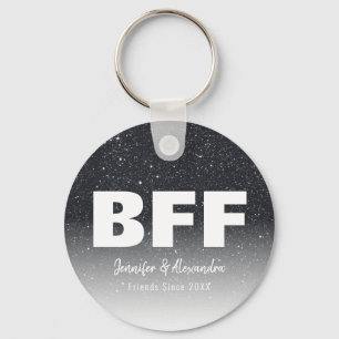 Chaveiro BFF Dourado Glitter Personalizado Melhor Amigos Mo