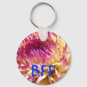 Chaveiro BFF gifts key chain Pink purple Dahlia Flowers