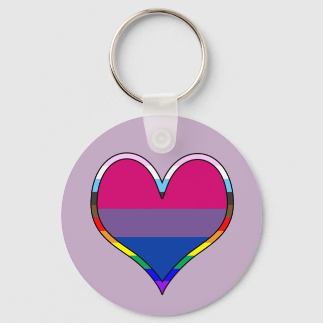 Chaveiro Bi Pride Heart String (Frente)