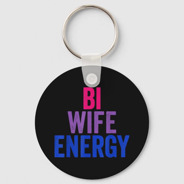 Chaveiro Bi Wife Energy Bisexual Pride (Frente)