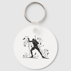 Chaveiro Biatleta Nórdica de Esqui Biatlon T-shirt_3.png