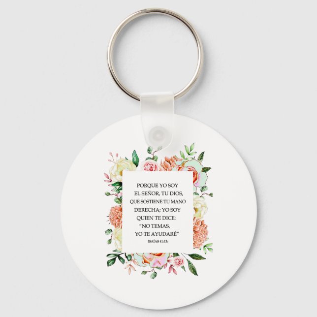 Chaveiro Bíblia Espanhola Verse Isaías 4113 Porque Yo Soy E (Frente)