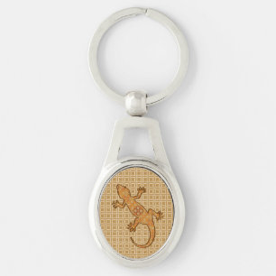 Chaveiro Bíblia Tribal Gecko - ferrugem, âmbar e bronzead
