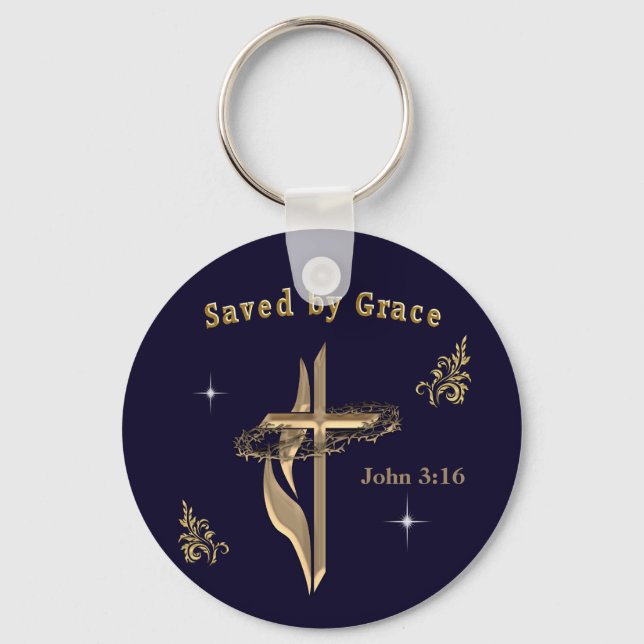 Chaveiro Bíblia Verso salvo pela Grace (Frente)