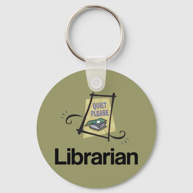 Chaveiro Biblioteca Engraçado Quiet Please Library Gift (Frente)