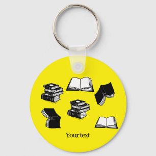 Chaveiro Bibliotecário Livresco Amarelo Padrão de Livro
