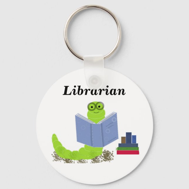 Chaveiro Bibliotecário - Minhoca de Livro (Frente)