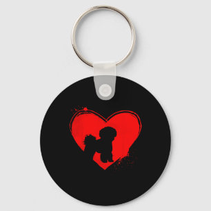 Chaveiro Bichon Frise Dog Heart Shape Namorados Dog