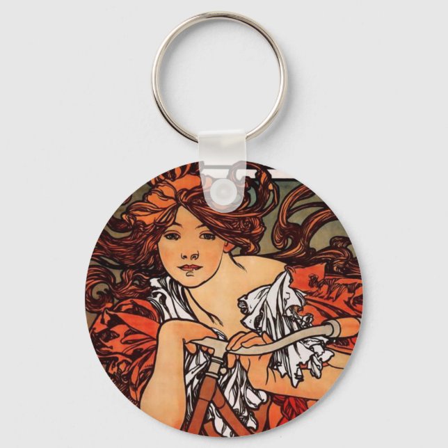 Chaveiro Bicicleta Alphonse Mucha Vintage (Frente)