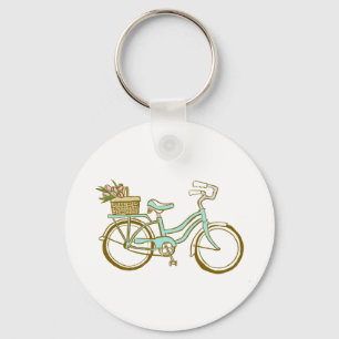 Chaveiro Bicicleta bonito com tulipas