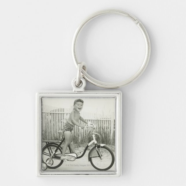 Chaveiro Bicicleta da equitação da menina (Frente)