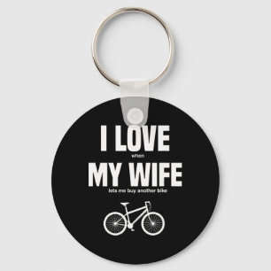 Chaveiro Bicicleta de Montanha Eu Amo Quando Minha Esposa M