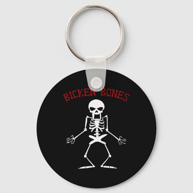 Chaveiro Bickles Skeleton Halloween Bones Engraçados Amor W (Frente)