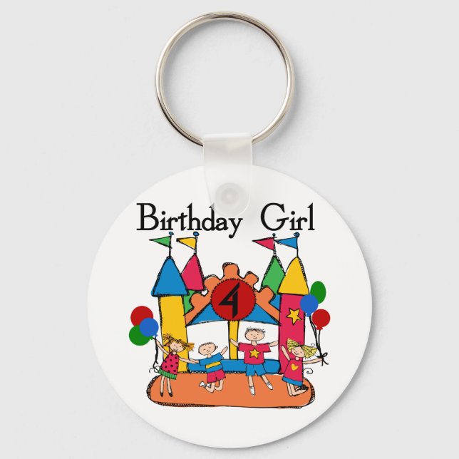Chaveiro Big Bonde Girl 4th Birthday T-shirts e presentes (Frente)