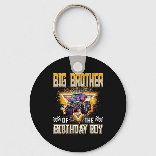 Chaveiro Big Brother Of The Birthday Boy Monster Truck Birt (Frente)