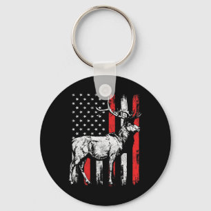 Chaveiro Big Mule Deer Hunter American Flag Shirts